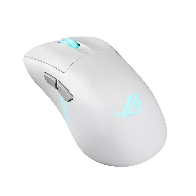 ASUS ROG Keris II Origin WHT spēļu pele, labā roka, RF bezvadu + Bluetooth + USB Type-A, optiskā, 42000 DPI