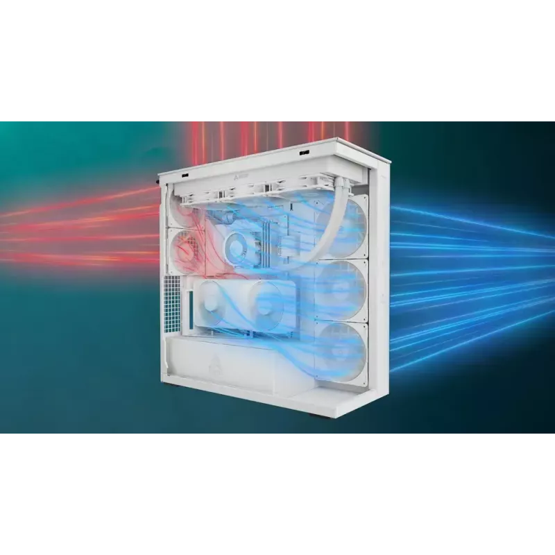 ARCTIC Xtender VG (Balts) E-ATX datora korpuss ar vertikālu GPU montāžu