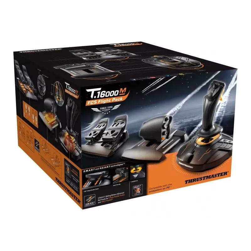 Thrustmaster T-16000M FCS Flight Pack melns USB sviras analogs / digitāls MAC, PC