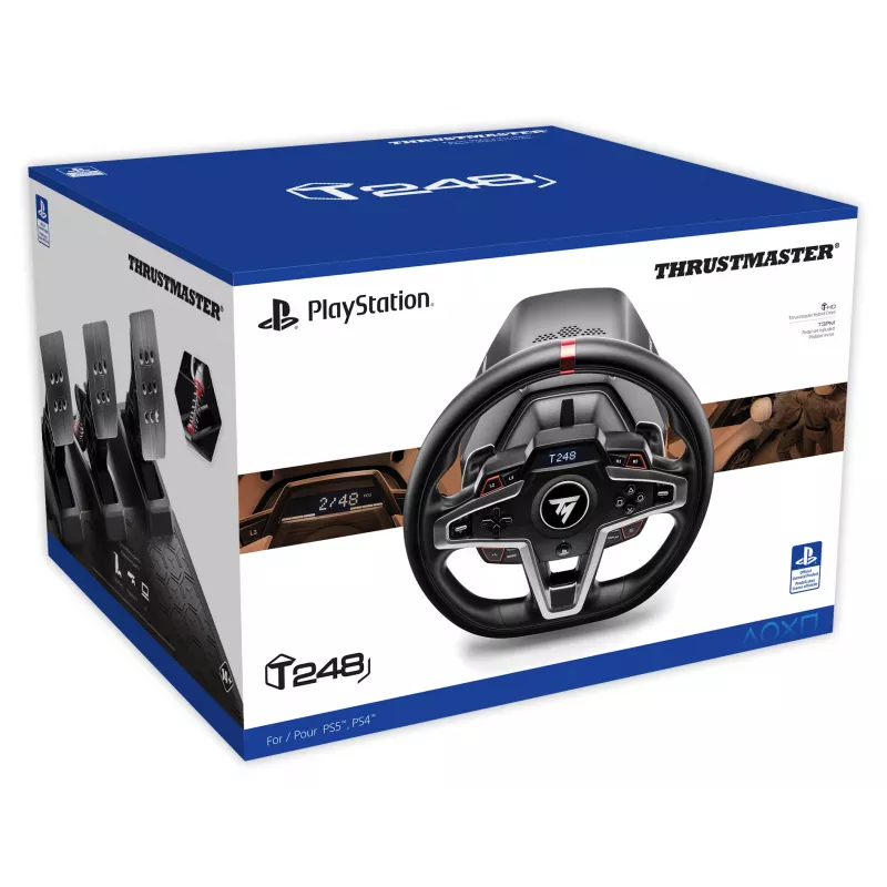 Thrustmaster T248 Melna stūre + Pedāļi PC, PlayStation 4, PlayStation 5