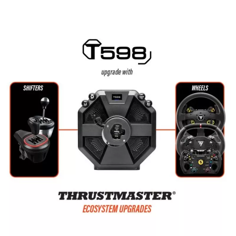 Thrustmaster T598 Black, Red USB stūre + Pedāļi Analogue/Digitāls PC, PlayStation 4, PlayStation 5