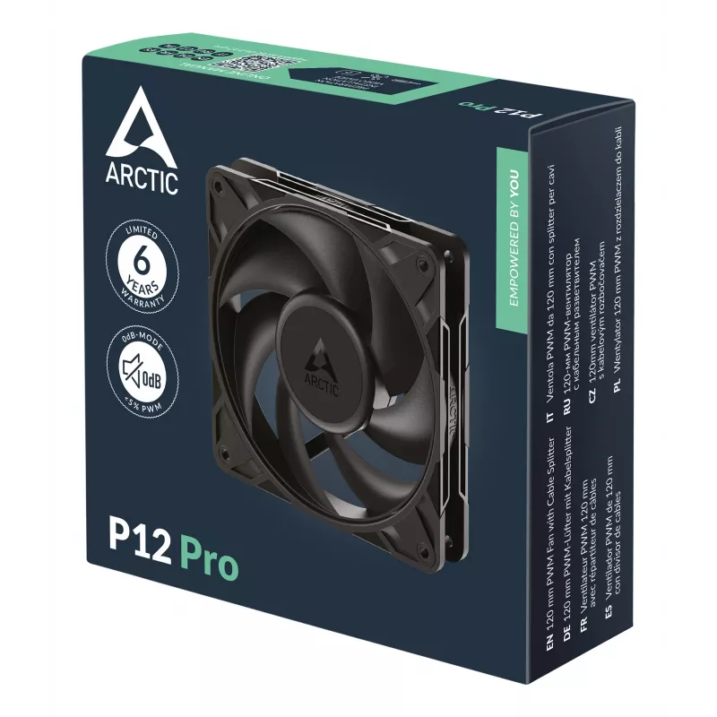 ARCTIC Freezer P12 Pro - 120 mm PWM ventilators, 12 cm, 131 m³/h, Melns