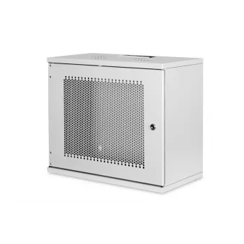 DIGITUS 9U sienas montāžas skapis - SOHO neuzmontēts 460x540x400 mm perforētas priekšējās durvis pelēks