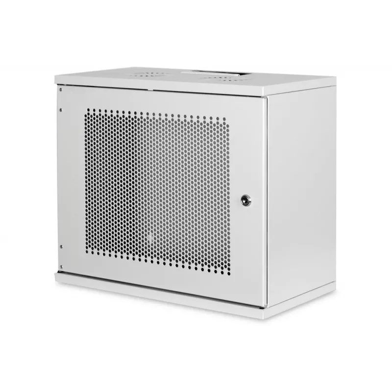 DIGITUS 9U sienas montāžas skapis - SOHO neuzmontēts 460x540x400 mm perforētas priekšējās durvis pelēks