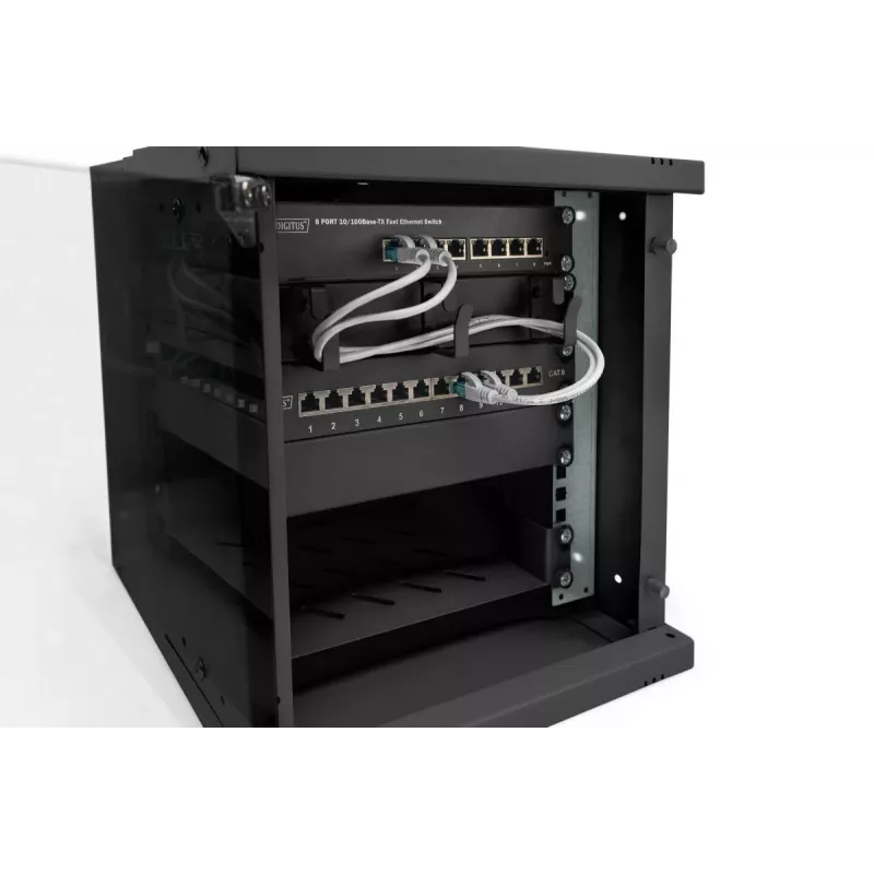 DIGITUS 10IN 6U sienas montāžas skapis - SOHO PRO 325 x 315 x 300mm melns