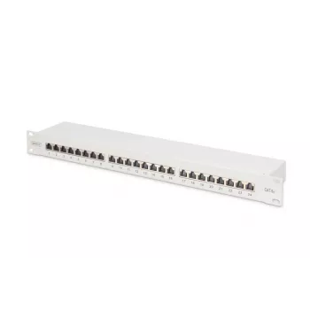 DIGITUS DN-91624S-EA Sadales panelis, CAT6A ekranēts, 1U, 24-portu, 8P8C, melns RAL 9005, 483 mm