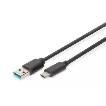 DIGITUS USB-C uz USB-A kabelis, 1m, SuperSpeed, melns