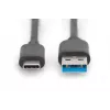 DIGITUS USB-C uz USB-A kabelis, 1m, SuperSpeed, melns