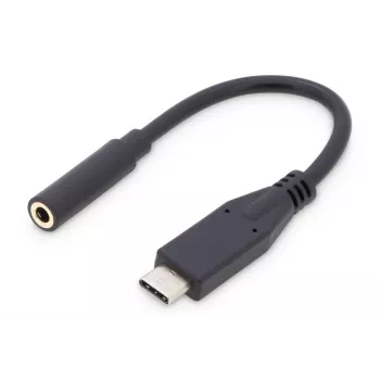 DIGITUS USB Type-C audio adaptera kabelis, Type-C - 3,5 mm M/F, 20 cm