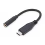 DIGITUS USB Type-C audio adaptera kabelis, Type-C - 3,5 mm M/F, 20 cm
