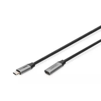 DIGITUS USB-C vīrieša uz USB-C sievietes pagarinātājkabelis 1m, PD60W, Gen1 USB 3.0, 4K@60Hz