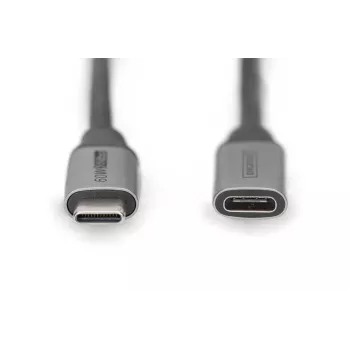 DIGITUS USB-C vīrieša uz USB-C sievietes pagarinātājkabelis 1m, PD60W, Gen1 USB 3.0, 4K@60Hz