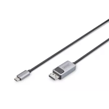 DIGITUS USB Type C uz DisplayPort adaptera kabelis 8K@30Hz HBR3 alumīnija korpuss melns 1m