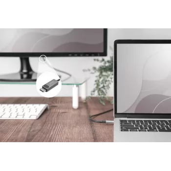 DIGITUS USB Type C uz DisplayPort adaptera kabelis 8K@30Hz HBR3 alumīnija korpuss melns 1m