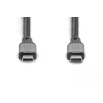 DIGITUS USB 4 savienojuma kabelis, Type-C uz Type-C, alumīnija korpuss, PP pinums, 8K@60Hz, PD 3.1, 40 Gbit/s, 1 m, melns