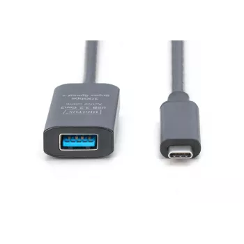 DIGITUS aktīvs USB-C pagarinātājkabelis - 10G USB 3.2 Gen2 USB-C - USB-A (tēviņš/mātīte) - 5m