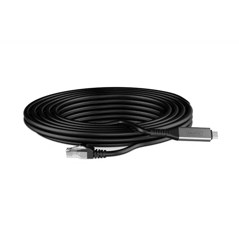 DIGITUS USB-C 3.2 Gen1 - RJ45 Ethernet kabelis - CAT6a S/FTP Melns - 3m