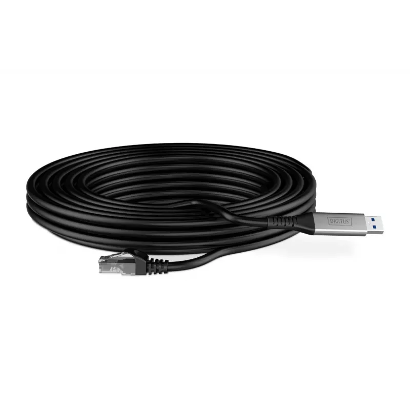 DIGITUS USB 3.2 Gen1 - RJ45 Ethernet kabelis CAT6a S/FTP Melns 5m