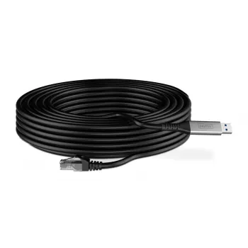 DIGITUS USB 3.2 Gen1 - RJ45 Ethernet kabelis - CAT6a S/FTP Melns - 15m