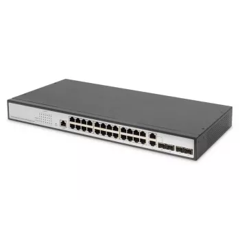 DIGITUS L2 pārvaldīts Gigabit Ethernet slēdzis 24 porti + 2 kombinētie un 2 SFP augšupsaites porti