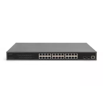 DIGITUS Gigabit Ethernet Slēdzis ar PoE Inžektoru 24 Porti L2 Pārvaldāms 2 SFP Augšupsaite