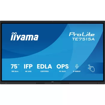 Digitālās izkārtnes plakanpanelis iiyama TE7515A-B1AG 74.5 collu skārienekrāns 4K Ultra HD