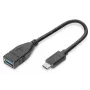 DIGITUS USB Type-C adaptera kabelis, OTG, Type C - A M/F, 15cm, Super Speed, Melns