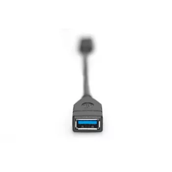 DIGITUS USB Type-C adaptera kabelis, OTG, Type C - A M/F, 15cm, Super Speed, Melns