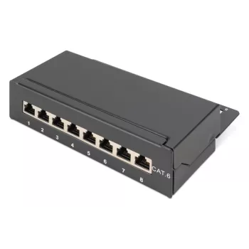 DIGITUS Patch Panel CAT6 8-portu Ekranēts Melns