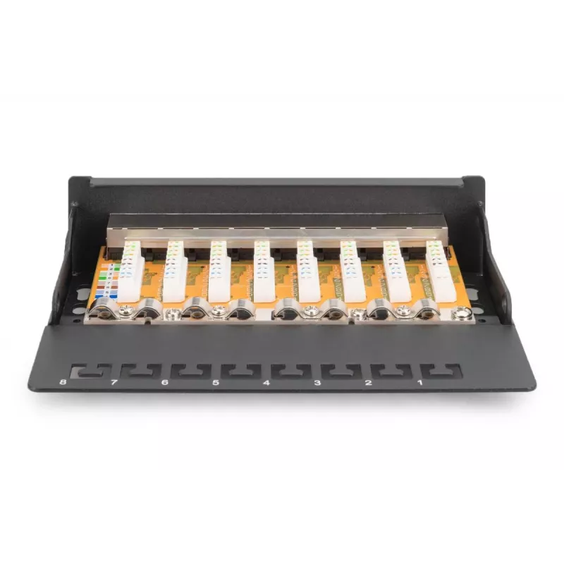 DIGITUS Patch Panel CAT6 8-portu Ekranēts Melns