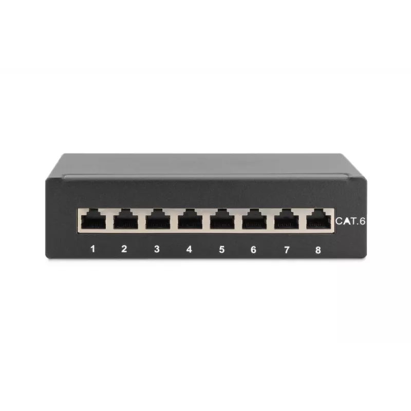 DIGITUS Patch Panel CAT6 8-portu Ekranēts Melns