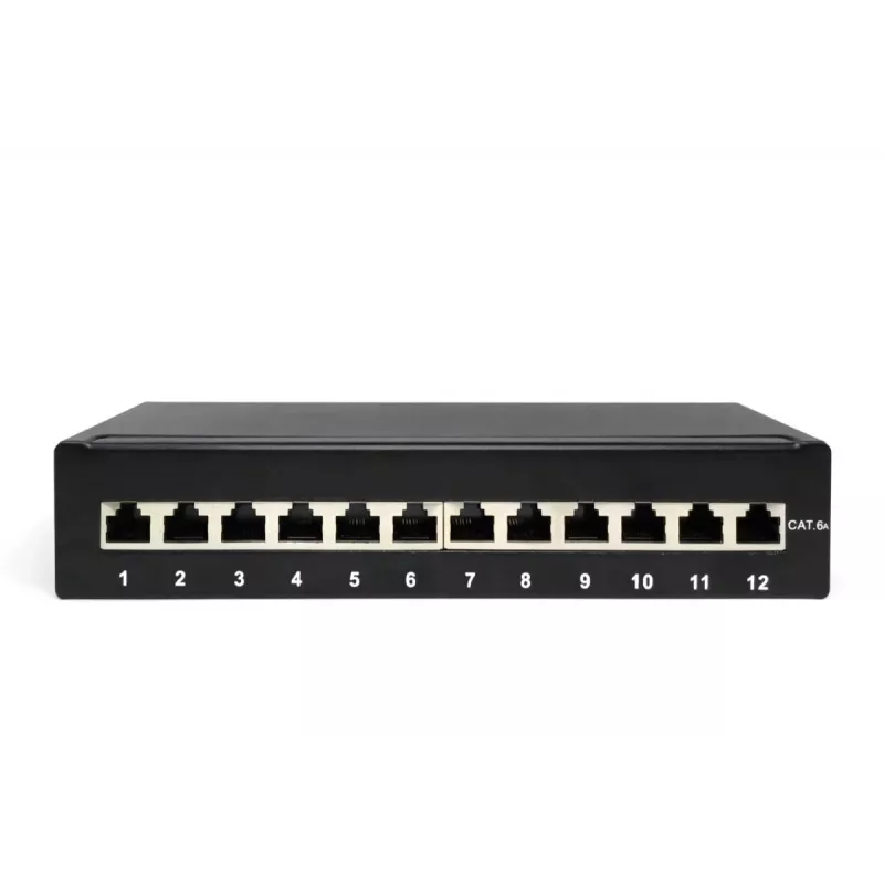 Patch Panel Digitus Desktop CAT 6A Class EA Ekranēts Melns
