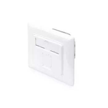 DIGITUS CAT6A Class EA tīkla rozete, ekranēta 1x RJ45, LSA, tīri balta, 8 virzienu stiprinājums