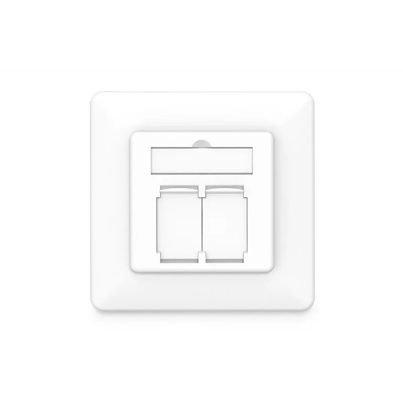 DIGITUS CAT6A Class EA tīkla ligzda, ekranēta, 2x RJ45, LSA, tīri balta, iegremdējamā montāža, 8 virzieni