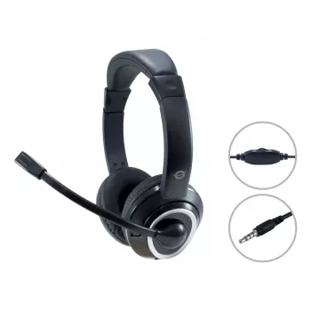 Conceptronic POLONA02B austiņas/headsets Vadu Galvas saite Spēlēm Melna