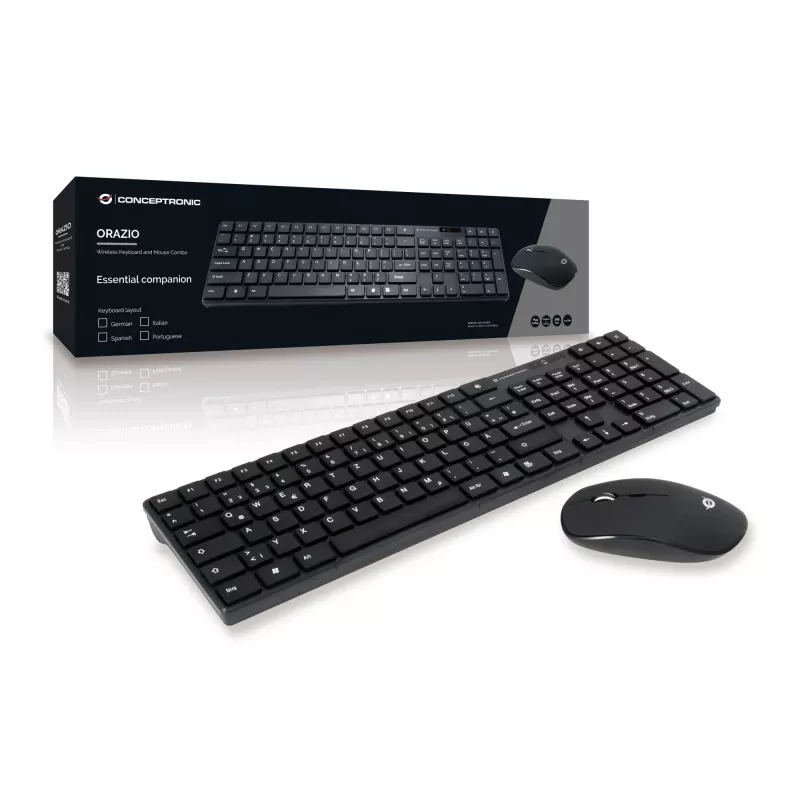 Conceptronic ORAZIO01DE bezvadu tastatūra un pele QWERTZ melna