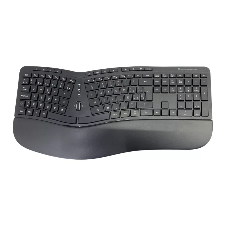 Conceptronic ORAZIO ERGO Bezvadu ergonomiskā tastatūra un pele komplektā, Spāņu izkārtojums