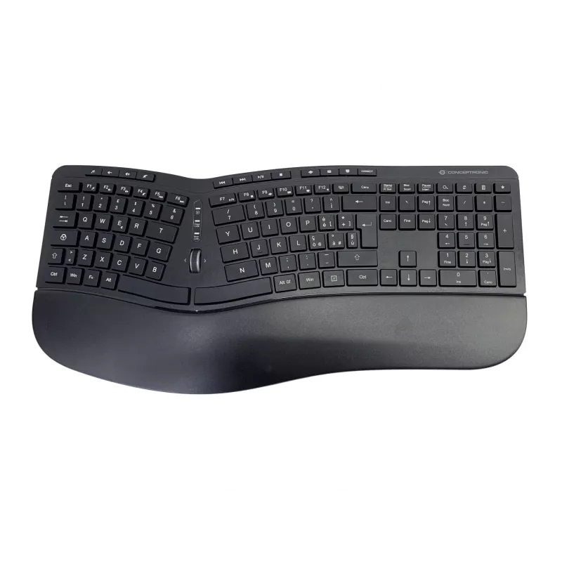 Conceptronic ORAZIO ERGO bezvadu ergonomiskā tastatūra un pele komplektā, itāļu izkārtojums