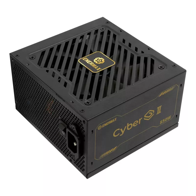Enermax CyberG II ERV850G-AHG-NAC datora barošanas bloks, 850 W, 80 Plus Gold, nemodulārs, ATX, 12 kontaktu lieljaudas GPU savienotājs, melns