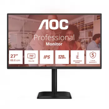 AOC 27E4U 27 collu Full HD IPS monitors, 120 Hz, augstuma regulējams statīvs