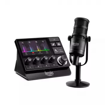 Hercules Stream Essentials Kit — audio komplekts ar Stream 200 XLR un HXD-700 mikrofonu