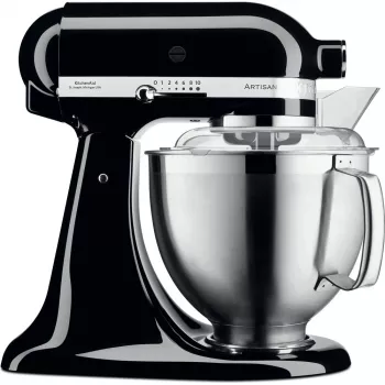 KitchenAid virtuves kombains Artisan 5KSM185PS — 4,8 L nerūsējošā tērauda bļoda, 300 W, 10 ātrumi, melns