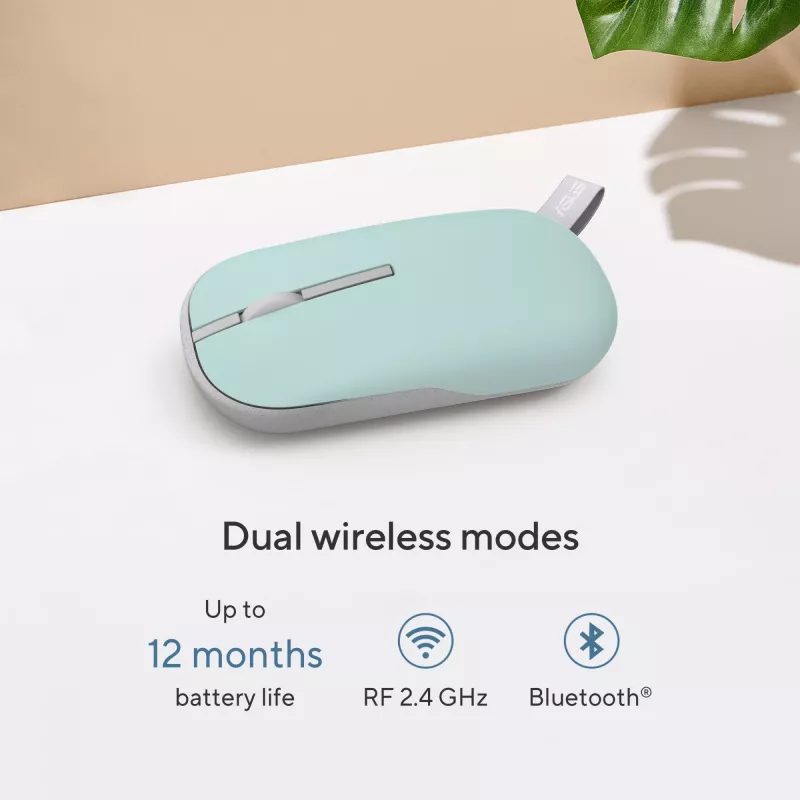 ASUS Marshmallow MD100 pele birojam Ambidextrous RF Bezvadu + Bluetooth Optiskā 1600 DPI