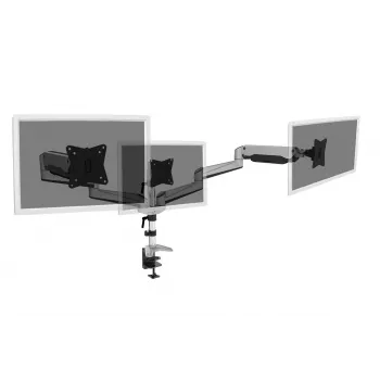 DIGITUS Universāls trīs monitoru galda stiprinājums ar gāzes atsperi un skavas stiprinājumu