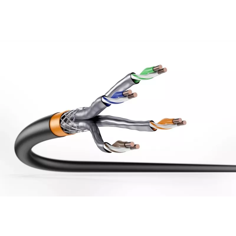 DIGITUS āra instalācijas kabelis - Cat 7 - S/FTP - AWG 23/1 - 100m - Melns