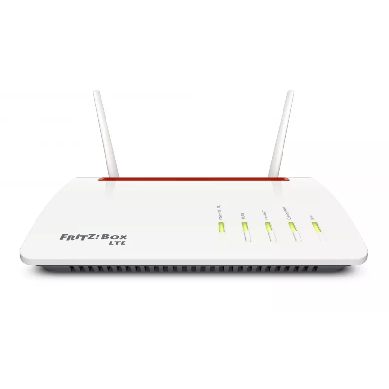 Box FRITZ 6890 LTE maršrutētājs, Gigabit Ethernet, divjoslu (2.4 GHz / 5 GHz), 4G, melns, sarkans, balts