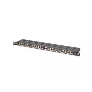 DIGITUS Sadales panelis CAT6a ekranēts 24-portu 0.5U (dn91624sslea)