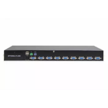 DIGITUS USB-PS/2 Combo-KVM Slēdzis 8 portu ar IP moduļa slotu