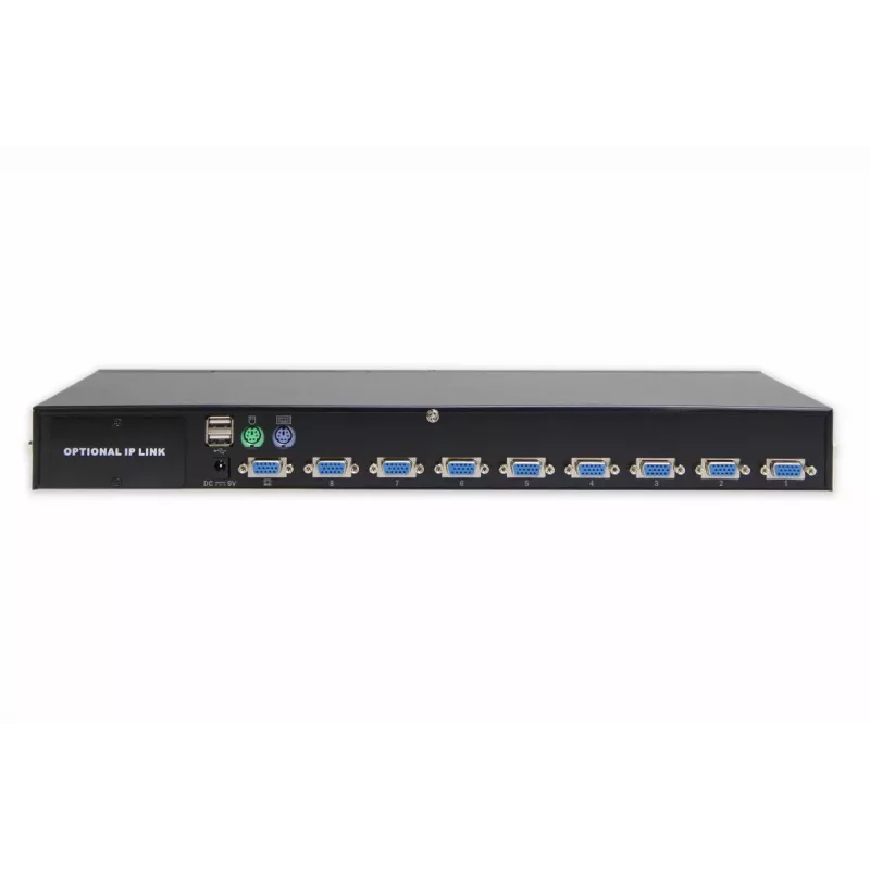 DIGITUS USB-PS/2 Combo-KVM Slēdzis 8 portu ar IP moduļa slotu