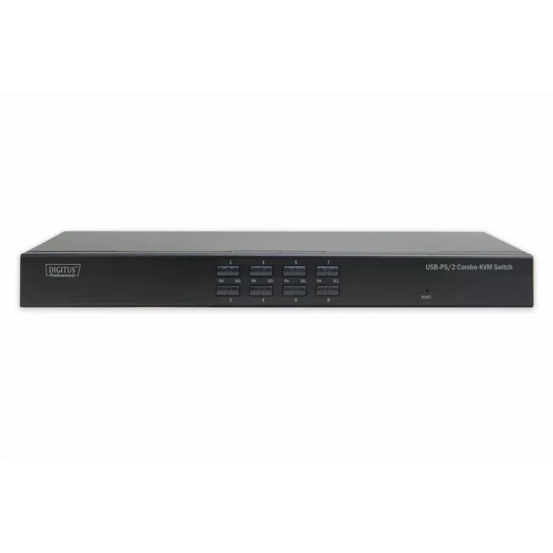 DIGITUS USB-PS/2 Combo-KVM Slēdzis 8 portu ar IP moduļa slotu